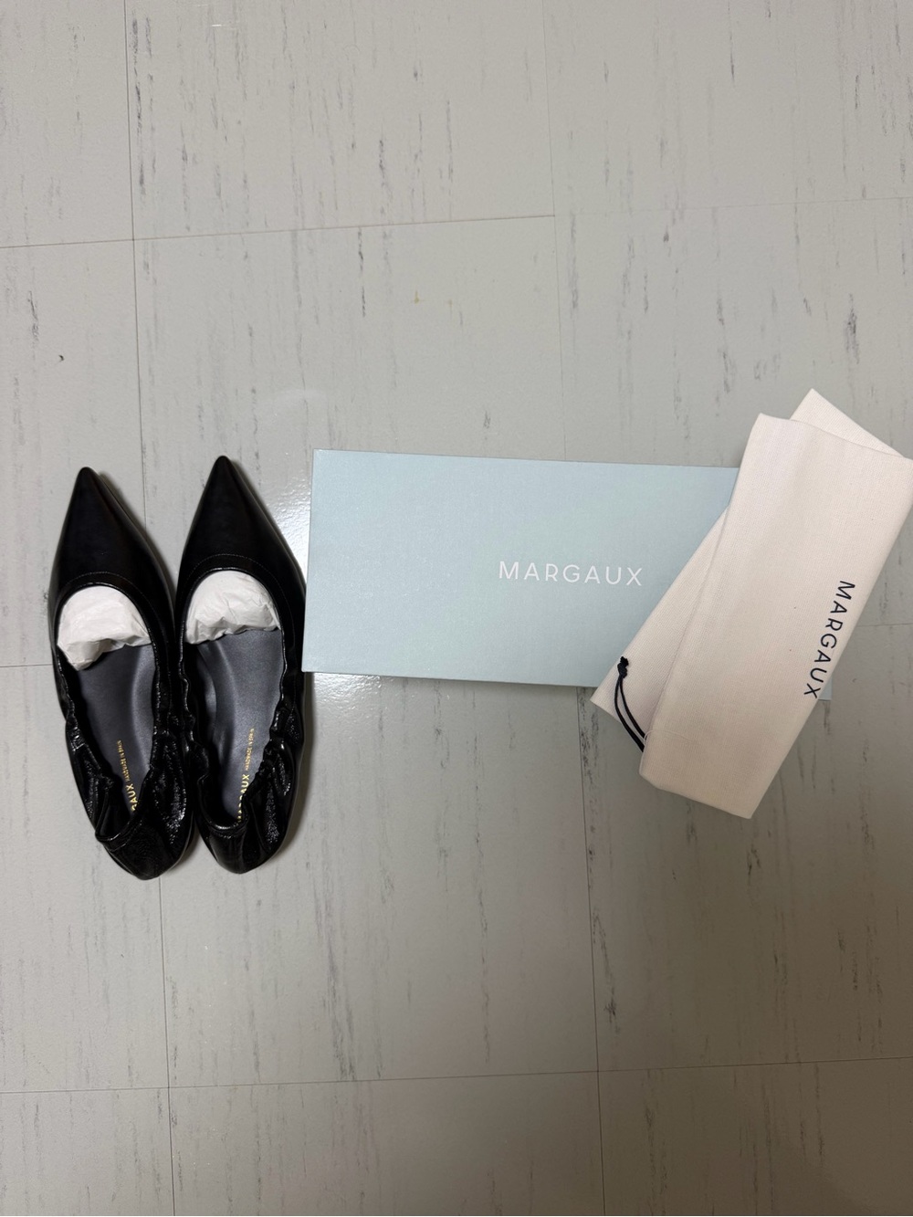 NEW Margaux Crinkle Patent Roma Flat